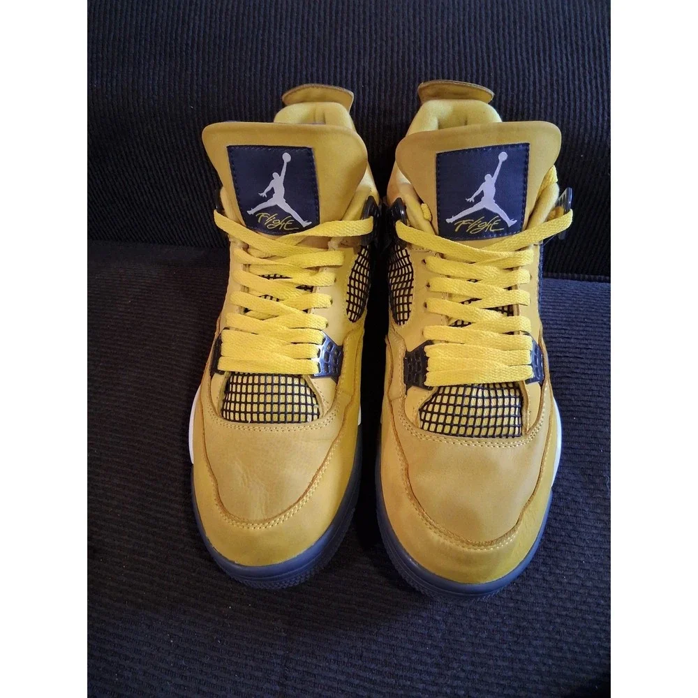 Nike Air Jordan 4 Retro Lightning Tour Yellow Dark Blue Grey CT8527-700 Mens‎ 12